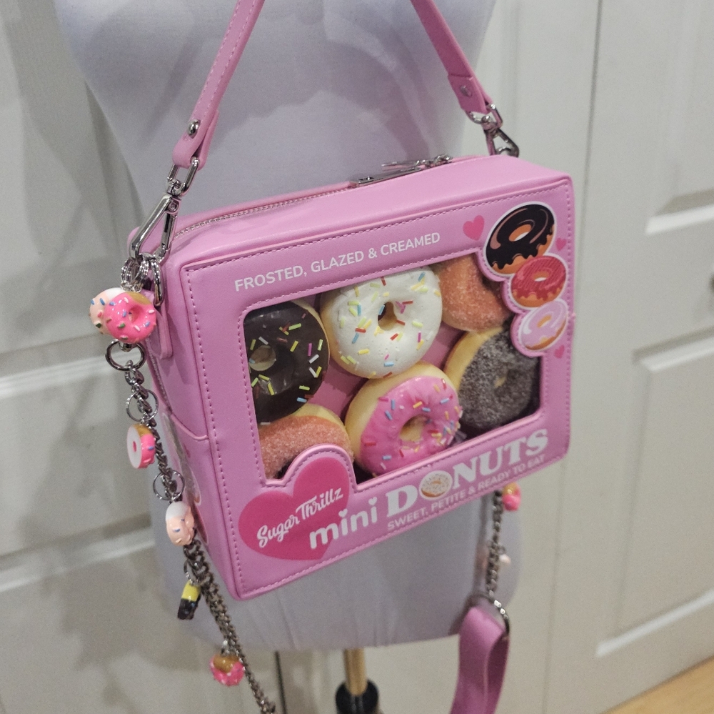 Dolls Kill Sugar Thrillz Donut Looking Like A Snack Crossbody Bag Pink Purse 💗 - Picture 13 of 16